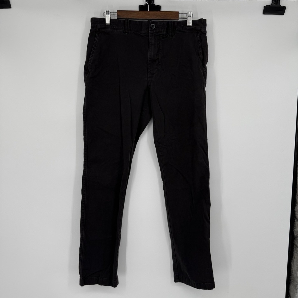 Madewell Mens Straight Leg Penn Slim Black Chino Pants Size 33x32 Business